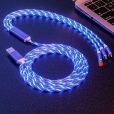 3 in 1 Charging Cable Light Up Fast Charger Multi Charging Cable LED Flowing Light Up