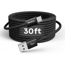 [ 30ft/9m ] Extra Long USB C Cable, USB to USB C Cable Power Cord, USB A 2.0 to USB Type C Charging Cable (no Data) for USB-C Phone, Tablet, Camera, & More, Nylon Braided
