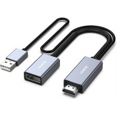 HDMI to DisplayPort Adapter, HDMI Source to DisplayPort Monitor Compatible with PC Graphics Card Laptop PS5 Xbox One(360) Supporting 4K@60Hz 2K@144Hz 1080P@165Hz