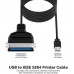 USB to DB25 Parallel (25 Pin) Printer Cable Adapter 6FT Male to Female Connector DB25 IEEE 1284 Converter for Old Printer Support Windows 7/8/10/11/Mac/Linux