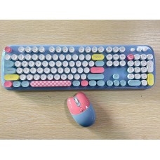 2.4G Full-Size Wireless Keyboard and Mouse Combo, Multi-Color Typewriter Style Round Keycap, Cute Candy Colors, Compatible with Notebook, PC 2.4G Full-Size Wireless Keyboard and Mouse Combo, Multi-Color Typewriter Style Round Keycap, Cute Candy Colors, Compatible with Notebook, PC