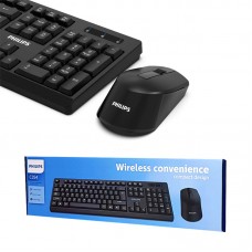 PHILIPS Wireless Keyboard and Mouse Combo | Optimized 2.4GHz Drop-Free Connection | Silent Keyboard & Ambidextrous Mouse | Unified Nano Receiver w/Long Battery Life (SPT6354)