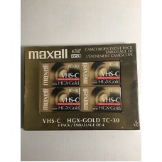 Maxell VHS-C TC-30 HGX-Gold Camcorder Videocassette/4 PK