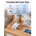 USB Travel Power Strip ORICO Charging Station with 4 Outlets 3 USB A Ports, 5 Ft Flat Extension Cord Power Cube for iPhone /iWatch/iPad,Travel Cruise Apartment College Dorm Room Essentials