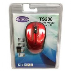 TopSync TS-288 Wireless Mouse, Nano Receiver, Red color retail package, 1yr warranty!